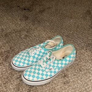 Vans Checkered Teal and White Women’s Shoes